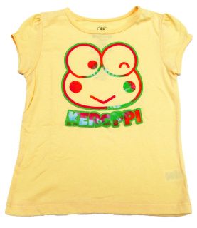 sanrio girls child keroppi frog tee shirt yellow nwt