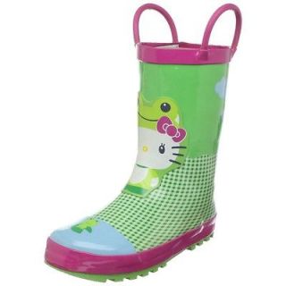 Western Chief Girls Hello Kitty Froggy Rubber Rain Boots Rainboots 