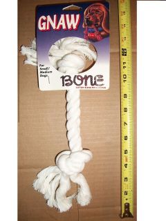   Heavy Duty White Colored Dog Pet Tug Rope Bone Chew Toy Cotton Blend