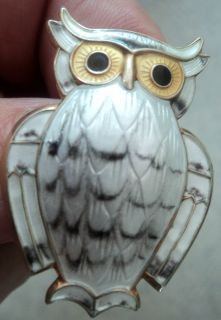 Super Norwegian Silver Owl Brooch David Andersen Norway
