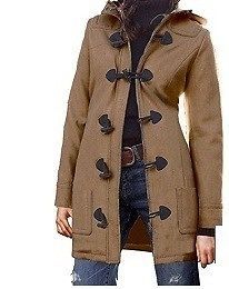 ladies womens winter wool blend hooded toggle coat jacket plus size1X 