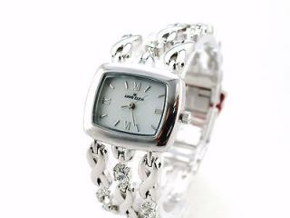   CRYSTALS 3 CHAIN BRACELET WATCH SQUARE MOP DIAL 10/7751MPSV BRAND NEW