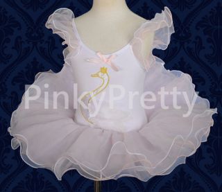 White Pink Swan Ballet Tutu Dance Costume Fancy Party Dress Girl Size 