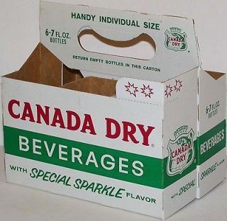Old soda pop bottle carton CANADA DRY BEVERAGES unused new old stock n 