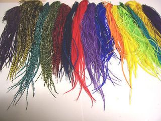 15 6 9 WHITING GRIZZLY FEATHER HAIR EXTENSIONS DYED GRIZZLY SADDLE 