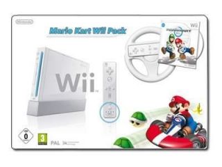 Nintendo Wii Mario Kart Pack White Console Bundle + BATTERIES + WII 