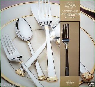   GOLD FLATWARE 45 piece service for 8 NEW Great Set of Flatware