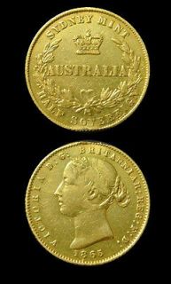 1865 australia half 1 2 sovereign key date nice time