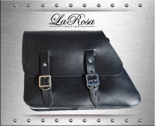 LaRosa Sportster Models Black Leather Left Swing Arm Saddle bag 
