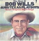 Bob Wills And His Texas Playboys Great Original Recordings LP VG+/NM 