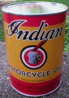 indian motorcycle yellow red oil can new empty time left