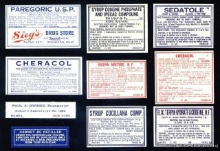 10 o drug opium narcotics antique medicine bottle label from