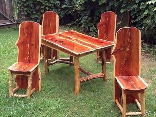 Rustic Dining Room Table And Chairs Aromatic Red Cedar Log Cabin