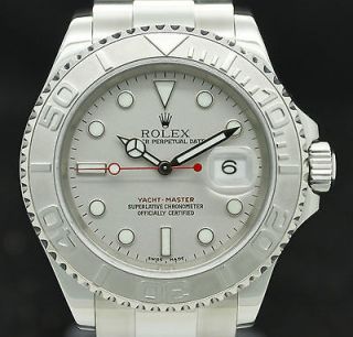 ROLEX Oyster Perpetual YACHT MASTER Platinum & Stainless Watch + B&P 