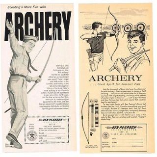 Ben Pearson Archery Bow Arrow Boy Scouts 1960s Vintage Print Ad