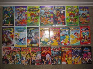 Awesome VHS Lot Pokemon   Digimon   Yu Gi Oh   Beyblade   Sonic