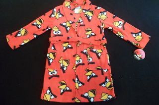 new the angry birds bathrobe pajamas boys size small 6 7
