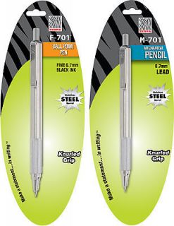 Zebra F 701/M 701 Pen & 0.7 mm Pencil Set, Stainless Steel with 