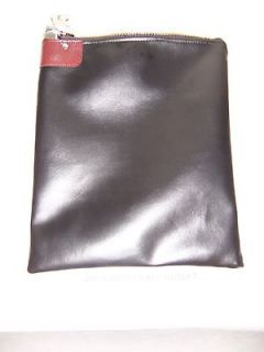 Black Vinyl Locking Bank Deposit Bag with Deluxe Pop Up Lock and 2 