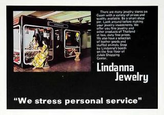 1973 Ad Lindanna Jewelry Booth Julale Shopping Center Guam Ethnic 