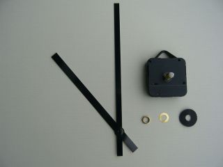   CLOCK MOVEMENT LONG SPINDLE 140MM BLACK french spade metal hands