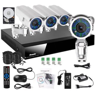 Channel DVR & 4 Outdoor Security Surveillance Camera System with 