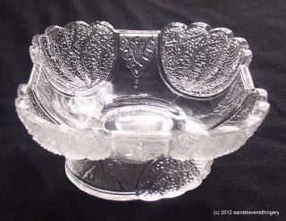 EAPG George Duncan Sons Shell Tassel Square Footed Sauce Dish 1880s 