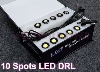 DRL Daytime Running Light 10 Spots High Power LED White SMD Euro Style 