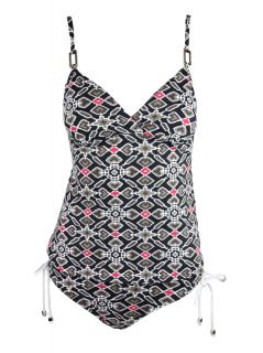 Letarte Womens Strap Trim Ruched Tankini Swimsuit $198 New