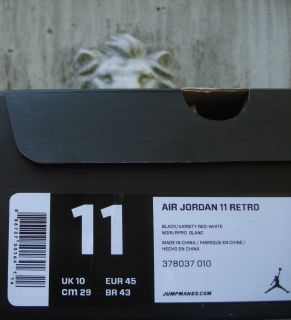 Nike Air Jordan 11 Retro XI Bred 11s 2012 DS New in Box 378037 010 