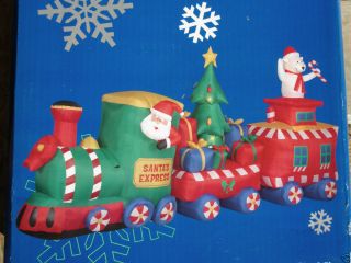 New 12 Foot Long Lighted Train Christmas Airblown Inflatable Blow Up 
