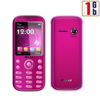 New Blu Electro T610 Pink 1GB Dual Sim Unlocked GSM Quadband Bar Cell 