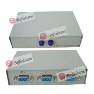 Port VGA LCD Video Sharing Switch Select Box 2 PC to 1 Monitor