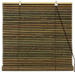 Burnt Bamboo Roll Up Blinds Natural Brown 24 Width