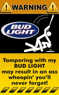 Decal Sticker Warning Funny Sign Bud Light Beer Logo Drink Booze Bar 1 
