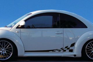 Beetle Checkered Stripes Side Decal Porsche Style New
