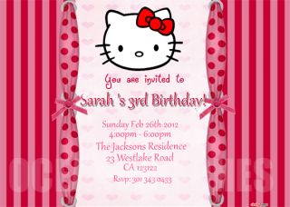 Hello Kitty Birthday Invitations Custom Personalized Photo New Invites 