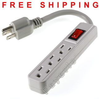 New 3 Outlet Power Strip with Lighted Switch UL Listed