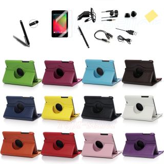 360 Degree Rotating PU Leather Smart Cover Case for Google Nexus 7 