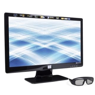    Branded 23 1080p Widescreen 3D LED LCD Monitor W 3D Glasses DVI HDMI