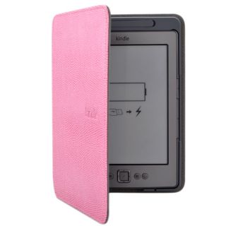 New Lighted Pink Leather Case Cover For  Kindle 4 (Built in Led 