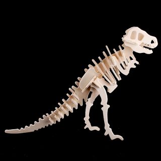 3D Wooden Puzzle Educational Toy Dinosaur T Rex Model