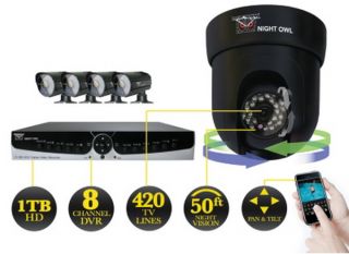 New 5 Camera Digital Video Security System Outdoor Night Vision 8 