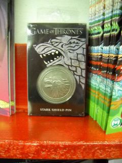   OF THRONES HOUSE STARK CREST SHIELD PIN BUTTON hbo storm of swords