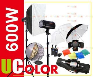 600W Strobe Studio Flash Light Kit Lighting Set 2 x 300W B1