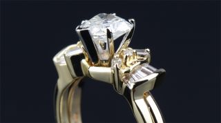 Carat Natural Diamond Ring Heart Cut Wedding Solid Yellow and 