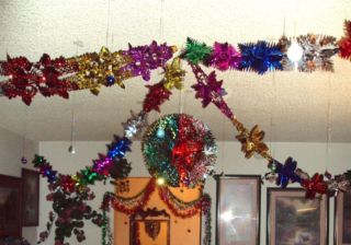   Colored Metallic Foil Garland Christmas Decoration 6FT. Long Set of 2