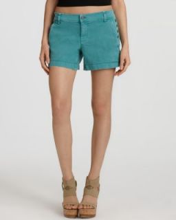 for All Mankind New Green Cotton Button Side Seam Denim Shorts 26 