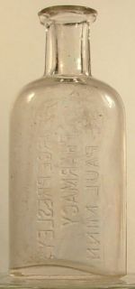 George Presleys Pharmacy St Paul Minn MN Bottle 1887 89