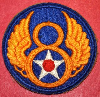 Original WWII US Army Eighth 8th Air Force Patch 2 1 2